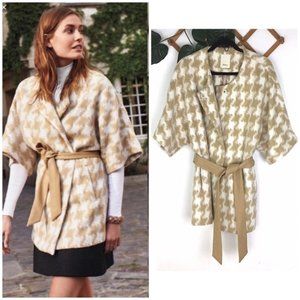 Anthro Elvenses Houndstooth Wrap Coat Size M/L